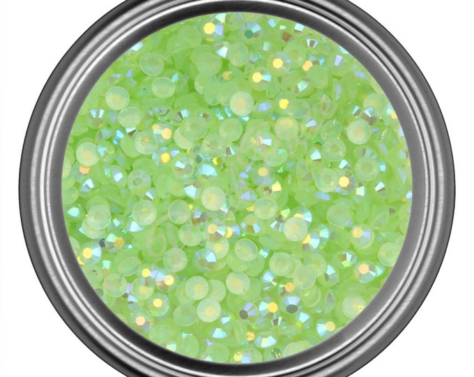 AB Green Rhinestone Acrylic Resin 2mm 3mm 4mm 5mm 6mm nail art decoration diy