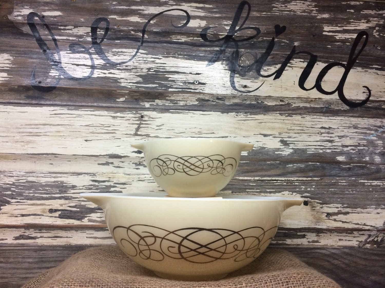 Vintage Pyrex Deluxe Chip and Dip Set Golden Scroll