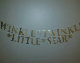 Twinkle Twinkle Little Star Banner, twinkle twinkle little star garland, lullaby baby shower, lullaby nursery banner