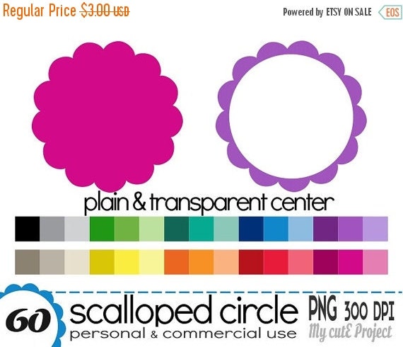 30% OFF Circle Scalloped plain & transparent by Mycuteproject