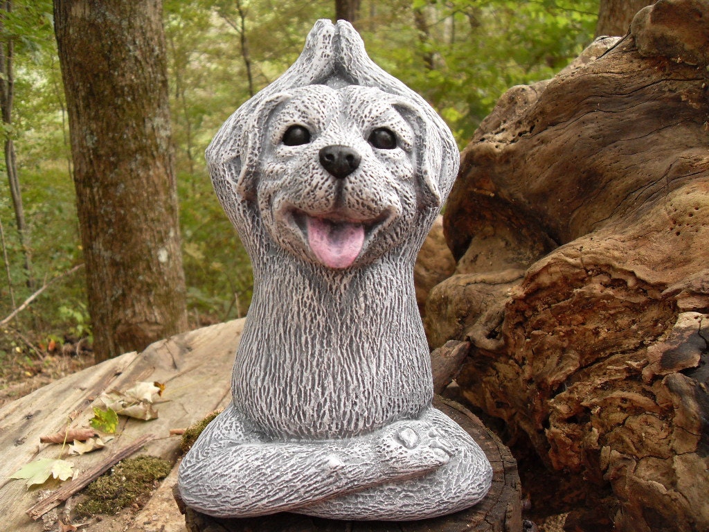 yoga dog garden statue