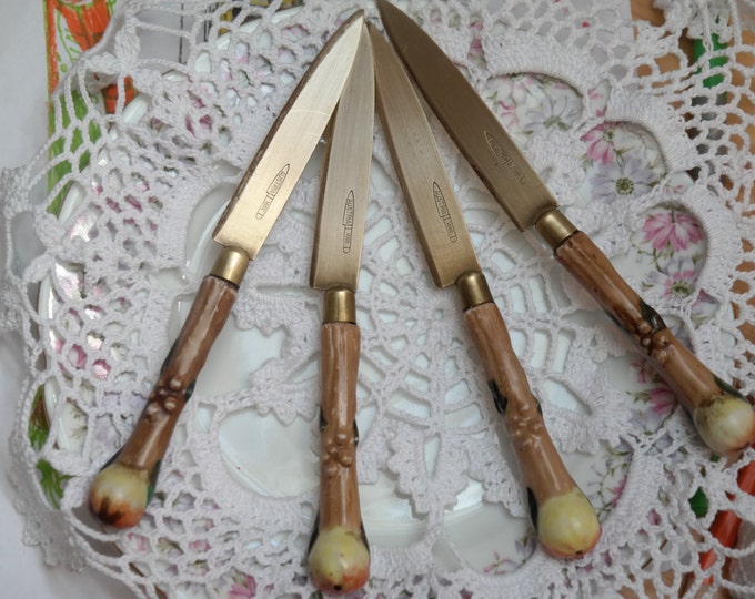 Antique bronze knifes, bronze knife, antique flatware, Austrian bronze knife, antique fruit knife, metal bronze knife, butter knife