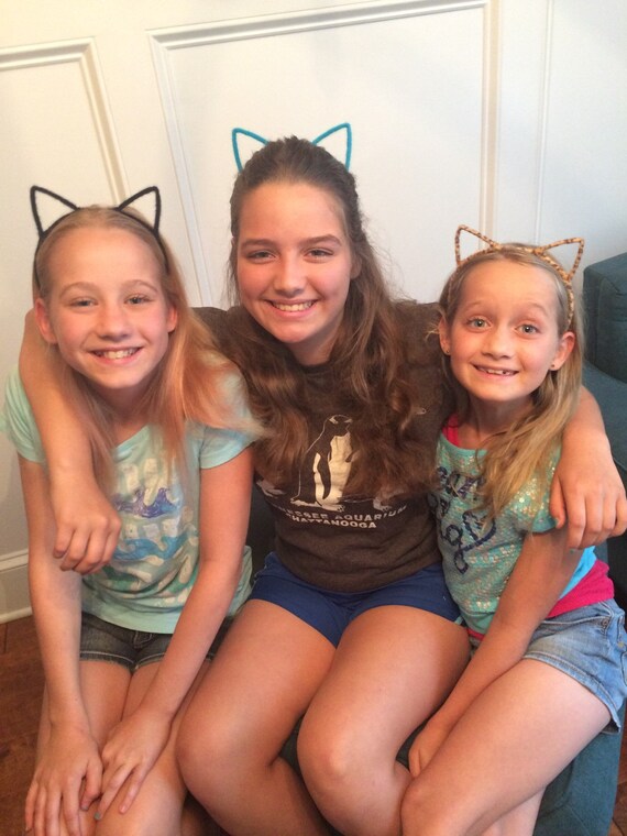 Cheetah print cat ears headband