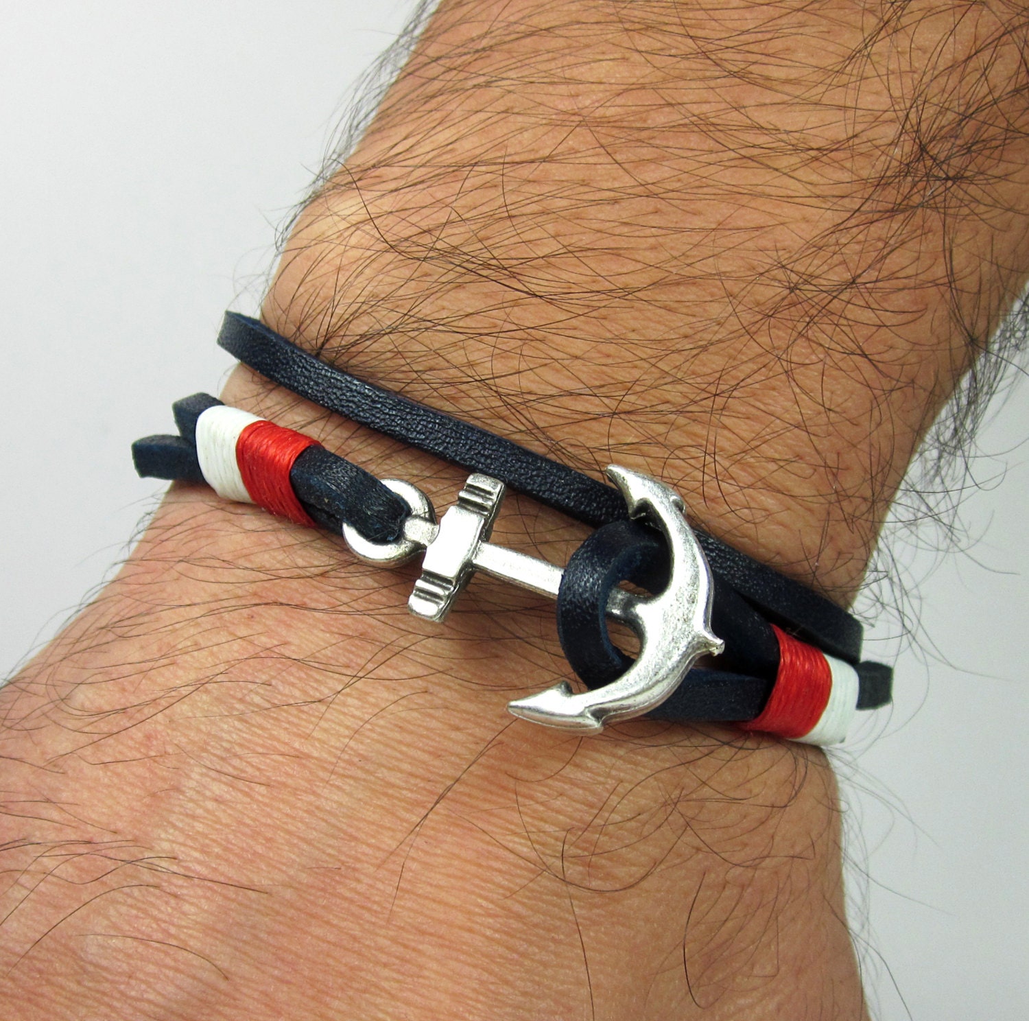 EXPRESS SHIPPING Men Leather Bracelet Men Marine bracelet