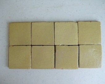 75-Mustard Color Talavera Mexican Clay Tile in 2x2 (Shipping Included)