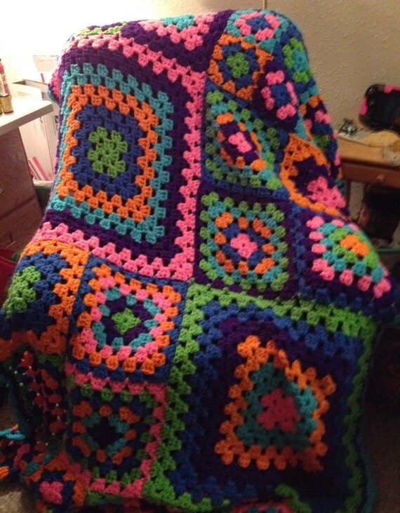 Items similar to Granny Square Blanket on Etsy