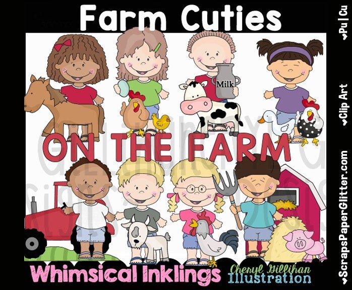 Farm Cuties Clip Art Commercial Use Clipart Digital Image