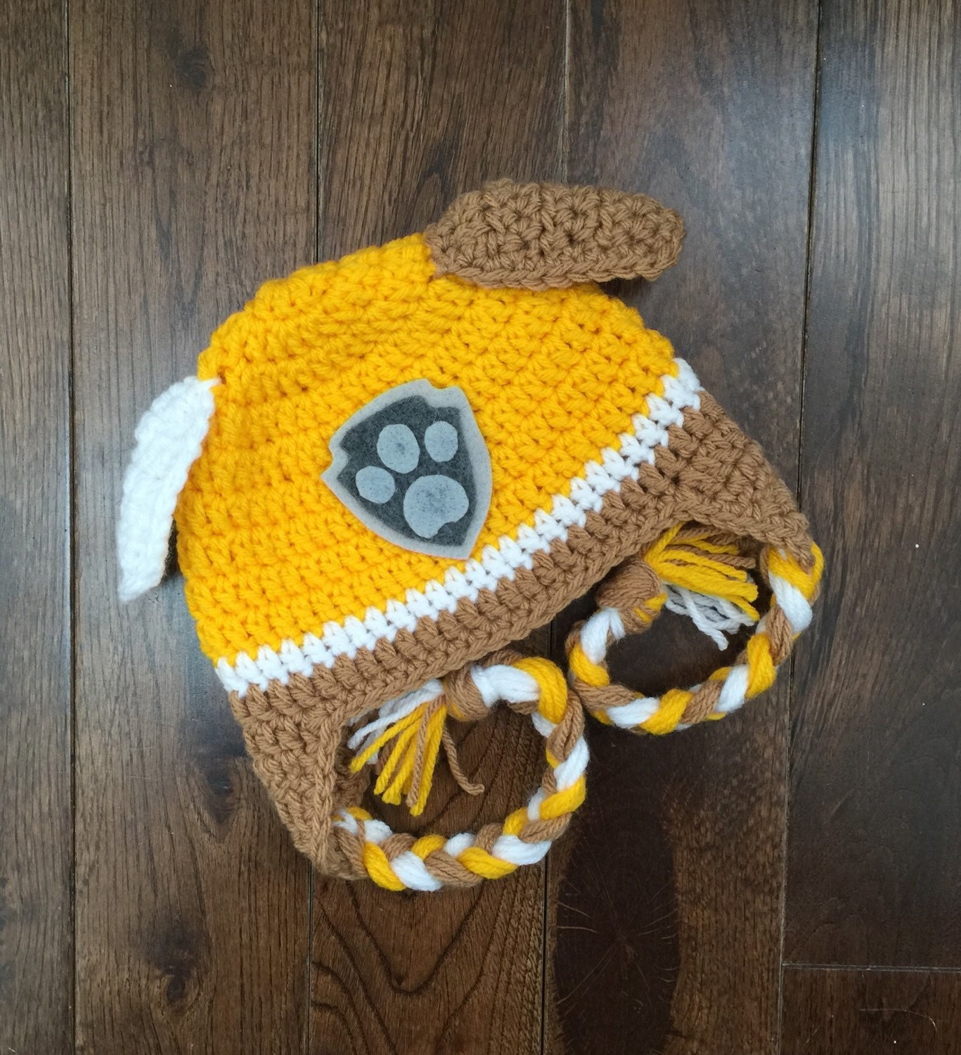 Rubble Paw Patrol Crochet Character Hats Dog Hat Made to