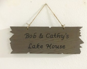 Lake House sign, wooden lake house sign, lake house decor, personalized lake house sign, wood lake house sign, personalized signs