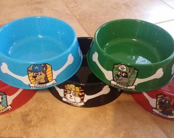 Custom Dog Bowl Party Dishes, Paw Patrol Personalized Dog Bowls, Any animal themed serving dishes