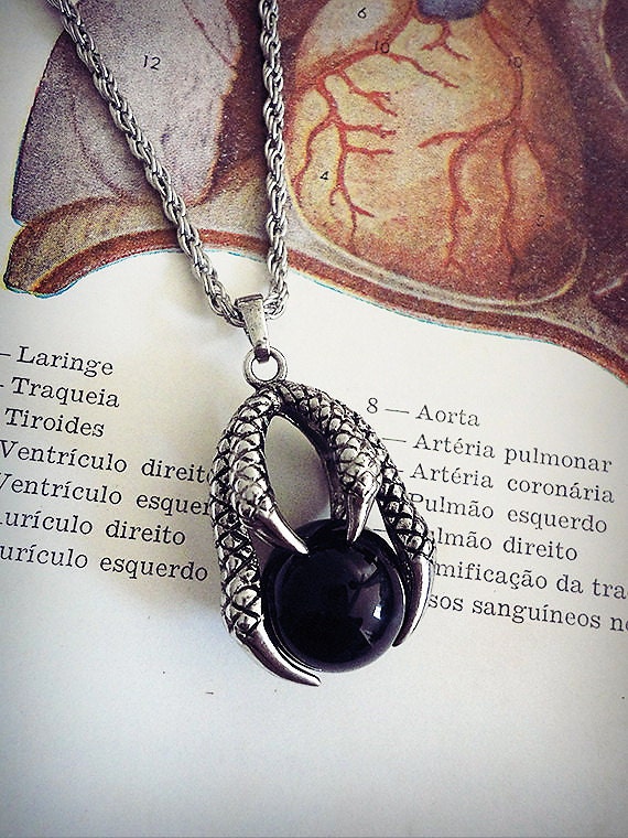 Claw Necklace Onyx Crystal Ball Eagle Claw Dragon Claw