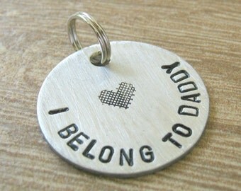 Personalized Slave Collar Charm, I Belong to Daddy charm, 1 inch alkeme disc, 22 letters with spaces max, BDSM collar charm, Daddy's girl