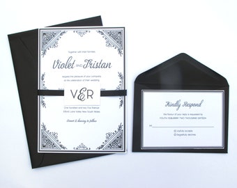 Art Deco Wedding Invitation Suite