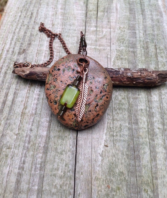 Rear view mirror charm Lake Superior rock by WoodlandInspiration