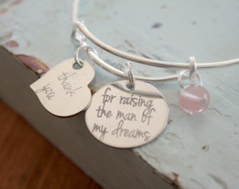 Mother of The Groom Gift , Thank You For Raising The Man Of My Dreams, Wedding Party Gift, Mother In Law Gift