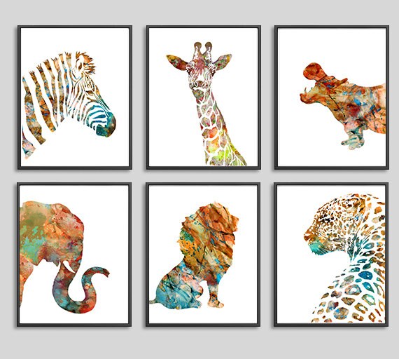 Watercolor print animal print art print watercolor animals