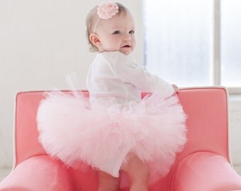 Baby Girl Tutu - Fluffy and Soft Birthday Tutu - Ballerina style - You choose color - First Birthday Tutu