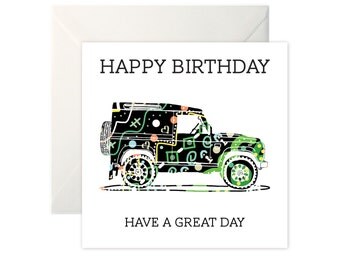 Landrover Defender Birthday Card