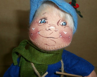 Vintage Christmas Annalee mobility doll little drummer boy 1986