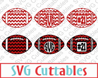 Chevron Football SVG, EPS, DXF, Football Monogram Frame, Digital Cut File