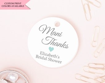 Mani thanks tags (30) - Nail polish tags - Bridal shower nail polish tags - Mini tags - Nail polish favor tags