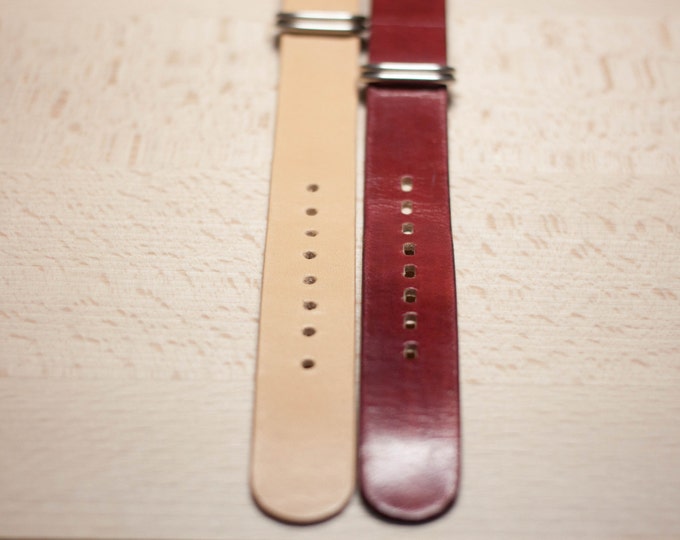 Hand-Dyed Leather Watch Strap 18/20/22mm