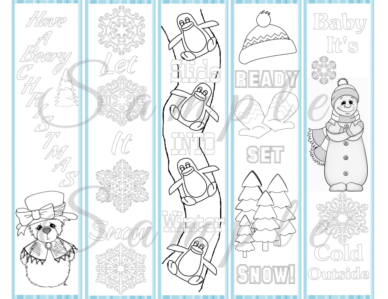 Free Printable Winter Bookmarks To Color Printable Word Searches