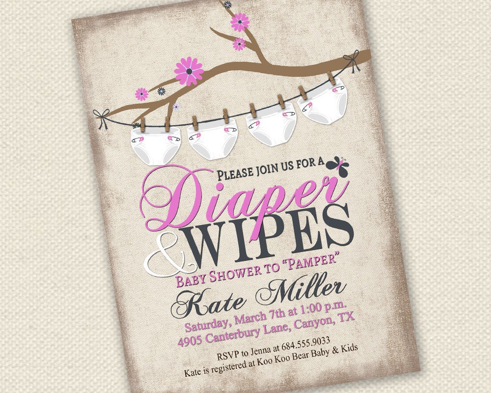 Diapers And Wipes Shower Invitation 2