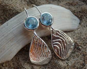 Sky Blue Topaz Earrings, Blue Topaz Earrings , Gemstone Dangle Earrings, December Birthstone Jewelry, Cuttlefish Earrings, Jewellery, topaz