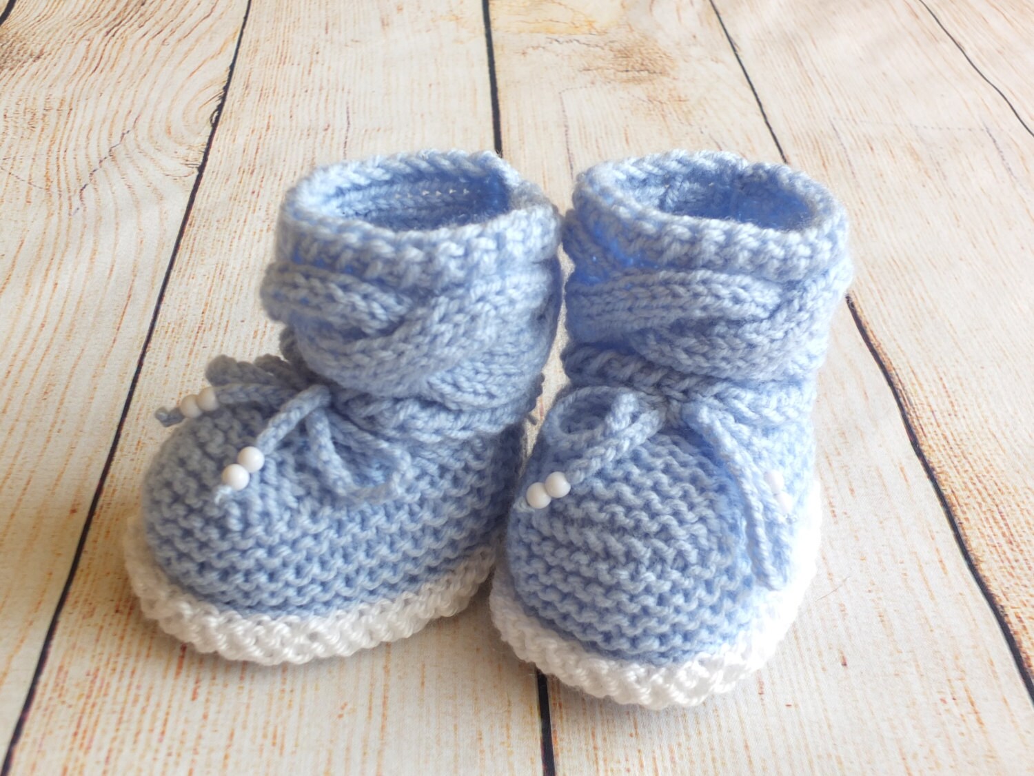 Hand knit Baby boy booties Knitted baby booties Baby