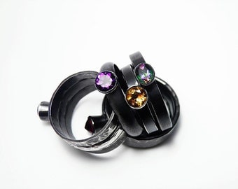 Sterling silver ring with 5mm Amethyst