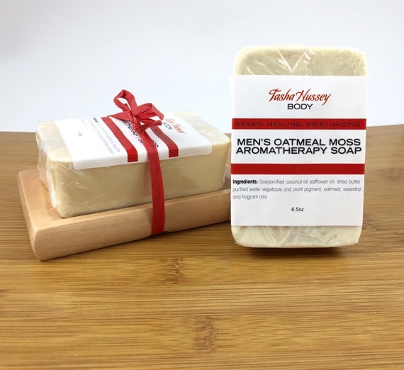 Men's Oatmeal Moss Soap and Soap Dish Soap and Soap Dish