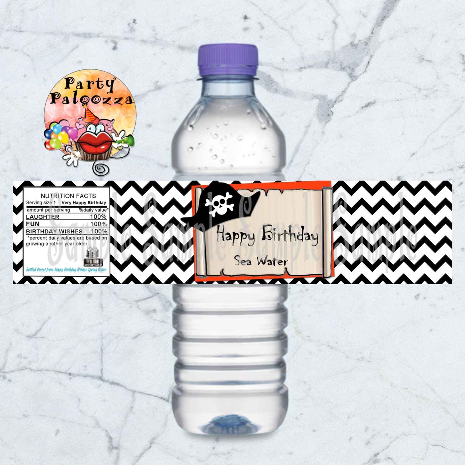 pirate happy birthday water bottle labels