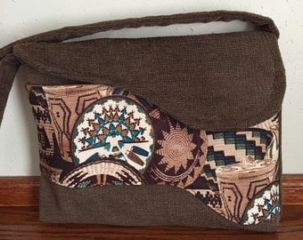 Southwest Messenger Bag for Woman, Woman Handbag, Over the Shoulder Bag, Fall Handbag, Womens Tote Bag, Brown Handbag, Fall Purse