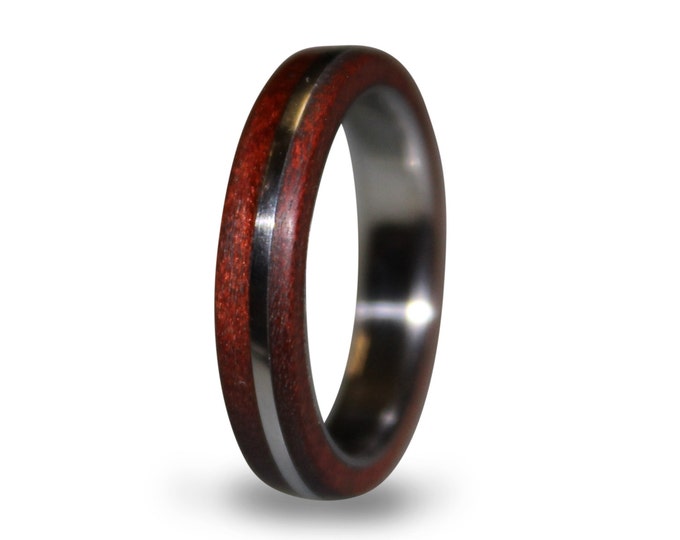 Titanium Ring, Womens Titanium Wedding Band, Wedding Ring, Wooden, Wood Ring