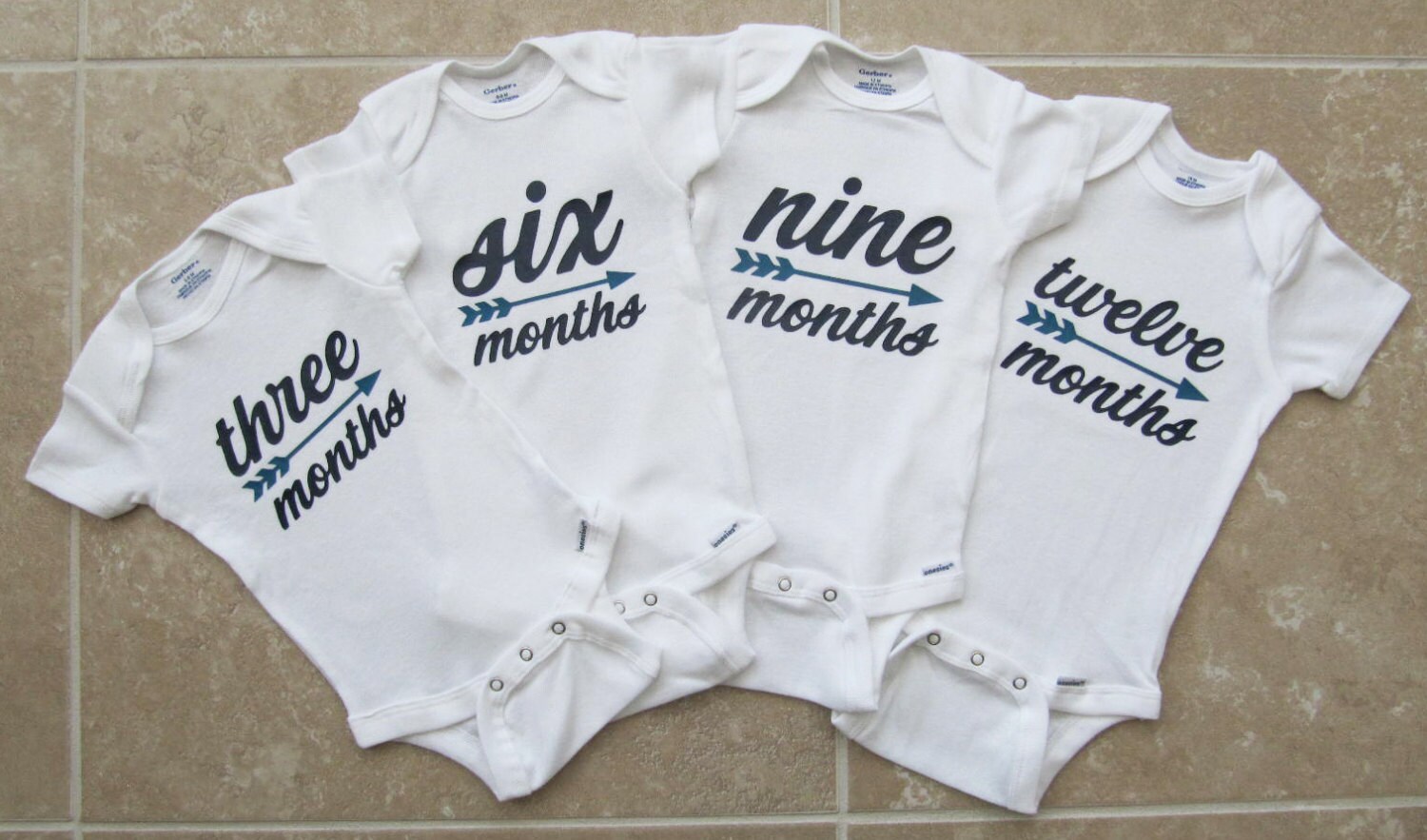 3 6 9 12 month onesies for baby boy arrow monthly onesies in