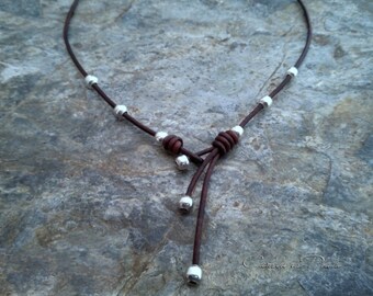 Leather and Silver Choker