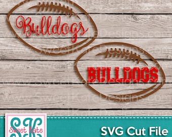 Bulldogs Football Outline SVG JPG PNG {Scrapbook Die Cut Heat Transfer Vinyl Cut} Silhouette Cricut svg Instant Download Sweet Kate Designs