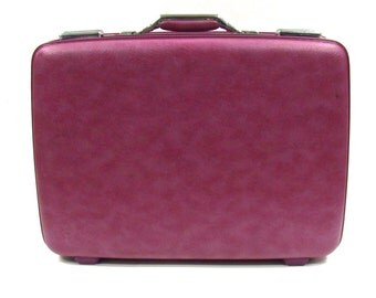 Vintage Purple American Tourister Suitcase - 1970s