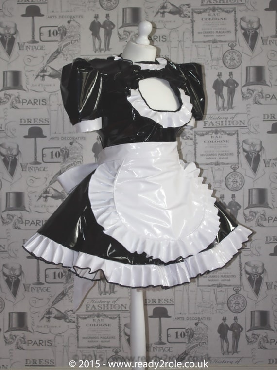 The Vikki Sissy French Maid Dress PVC complete with Frilly