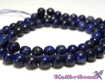 15x Round Lapislazuli Real Gemstone Beads 6mm