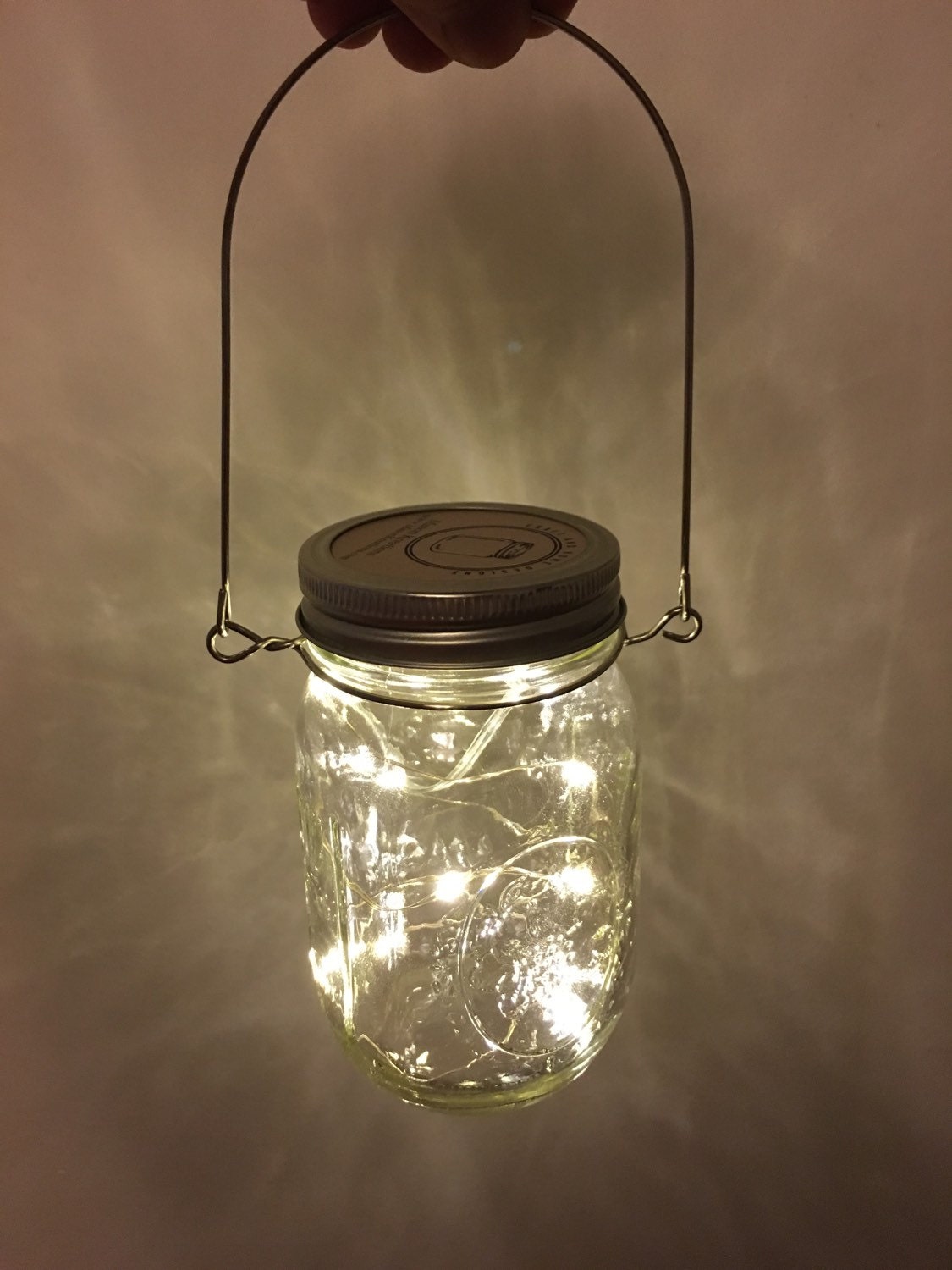 Sale 8 Firefly Lights and Mason Jar by MasonKreationsEtsy on Etsy