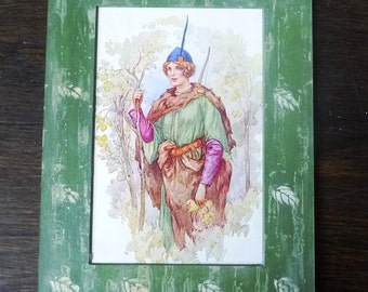 Original 1907 Harry G. Theaker Book Illustration 'Maid Marian, Forest Wife' from 'Robin Hood and His Merry Men- E. Charles Vivian