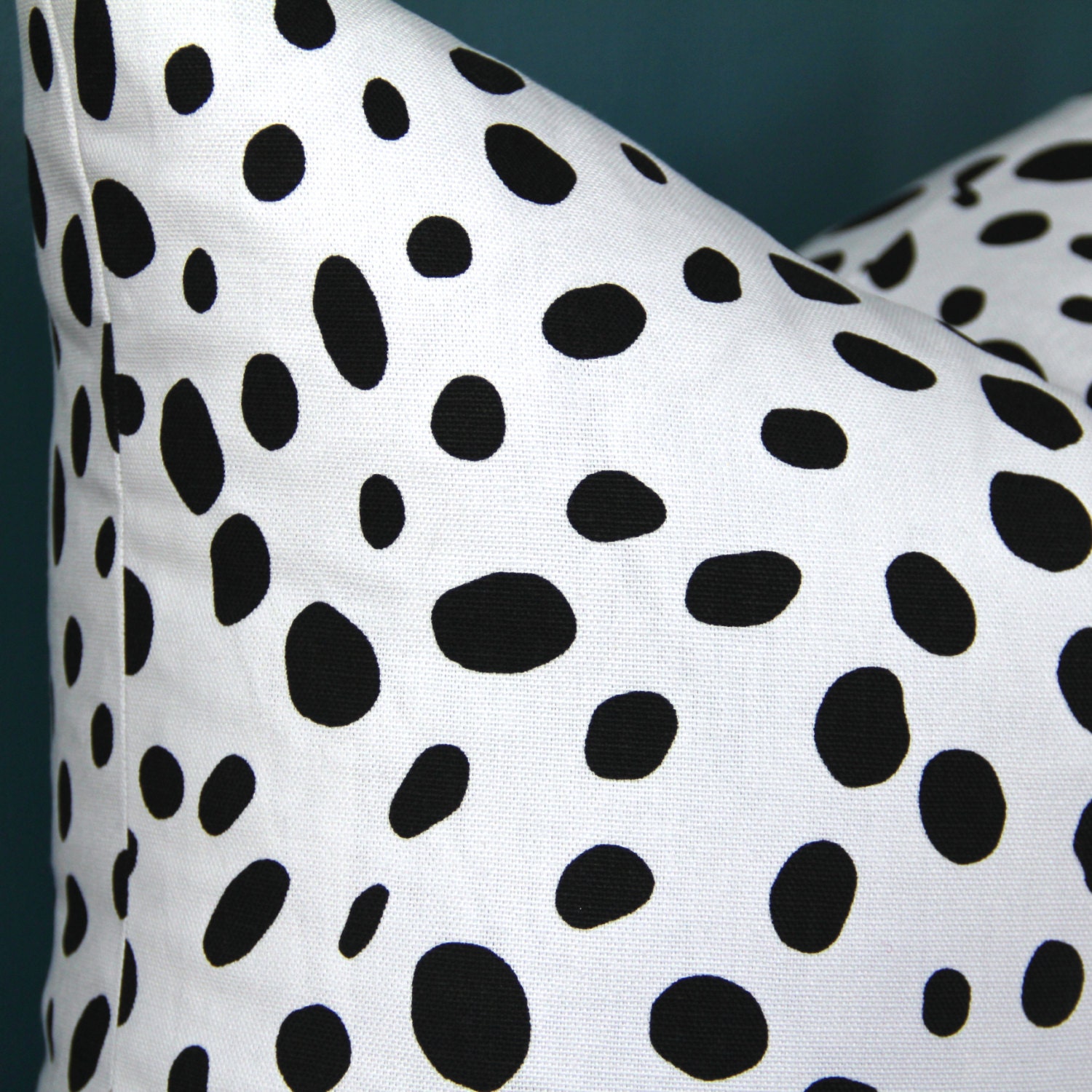 Spotted Pillow Cover Black and White Pillow Cover by ThePoshRobin