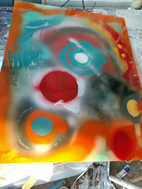 Items similar to Abstract spray paint original art. on Etsy