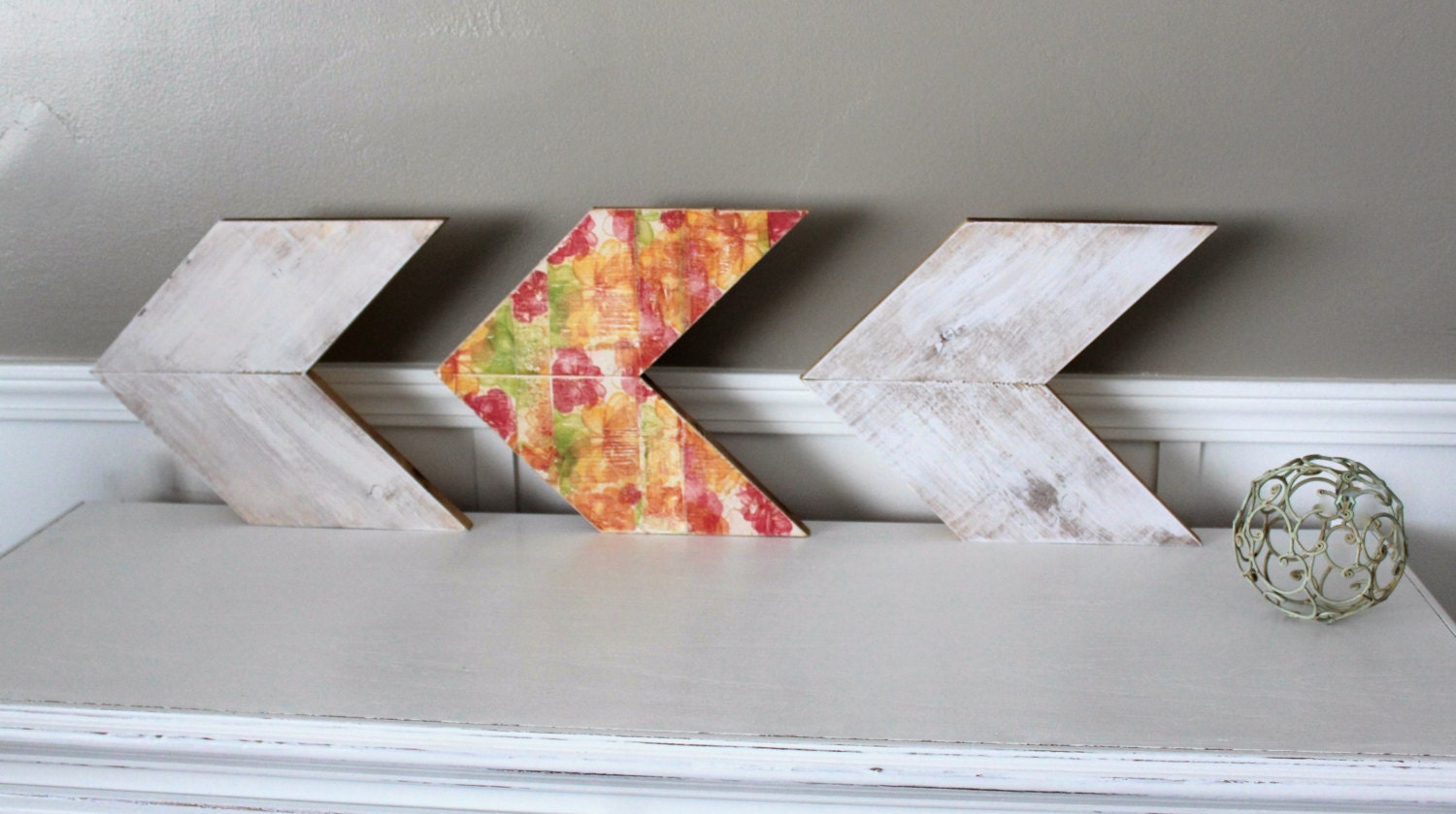 Rustic Wooden Chevron Arrows Set of 3 by