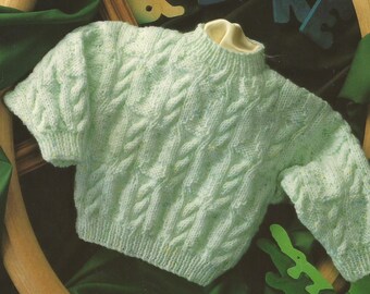 Instant Download - PDF- Beautiful Vintage DK Jumper Knitting Pattern Premature sizes up (77)