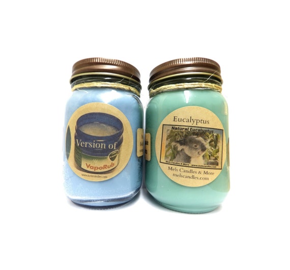 Eucalyptus & Vicks Set of Two 16 oz Country Jar Soy Candles