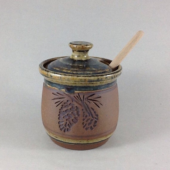 Download Ceramic Honey Pot Pottery Honey Jar by CharlotteLeePottery Yellowimages Mockups
