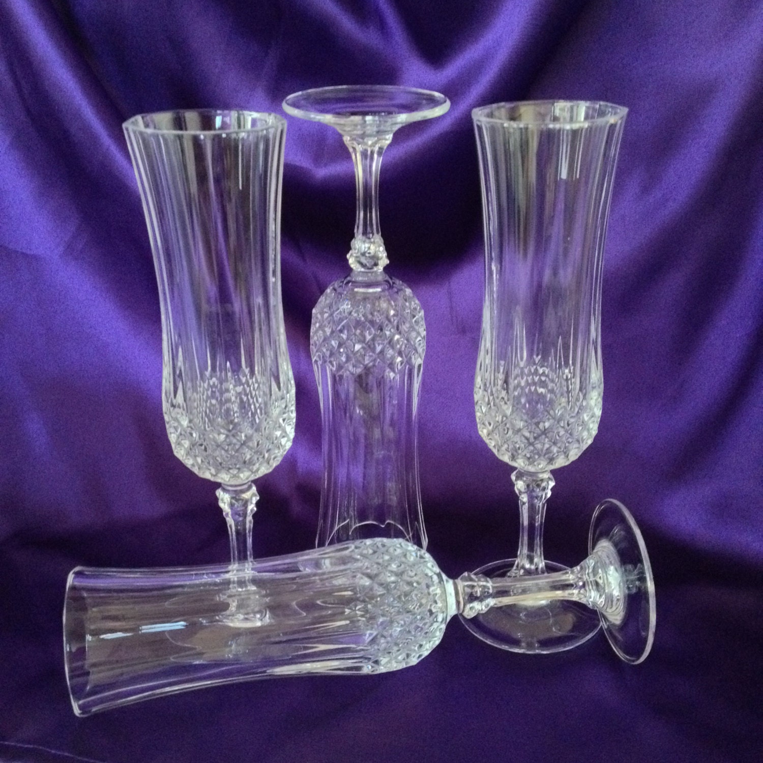 Lead Crystal Champagne Flutes Cristal d'Arques Durand